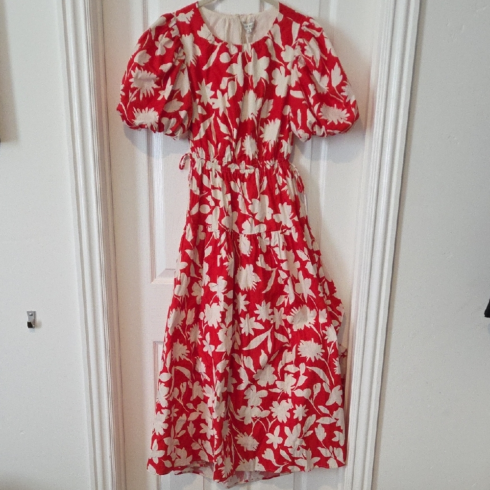 Moon River Vibrant Red and Cream Dress